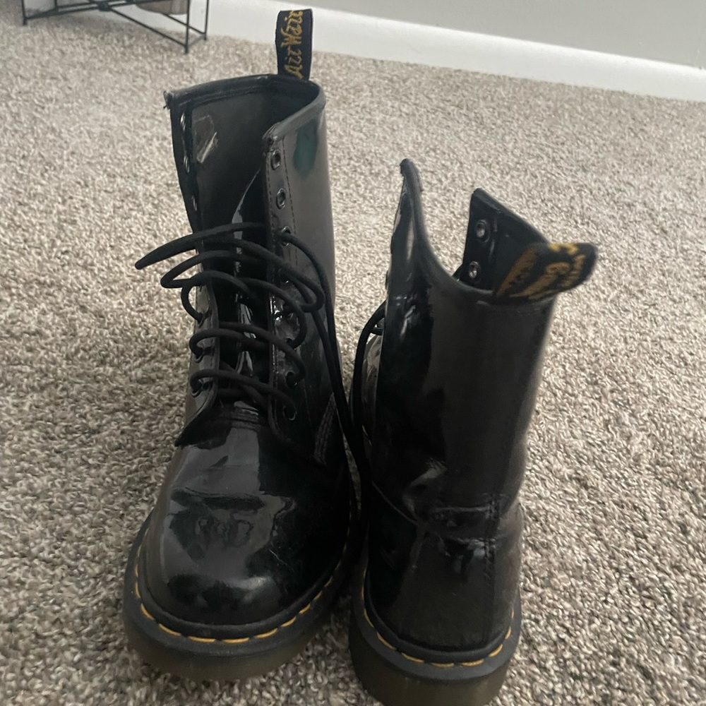 COPY - 👻Barely used Black Patent Doc DR. Marten boots ✨